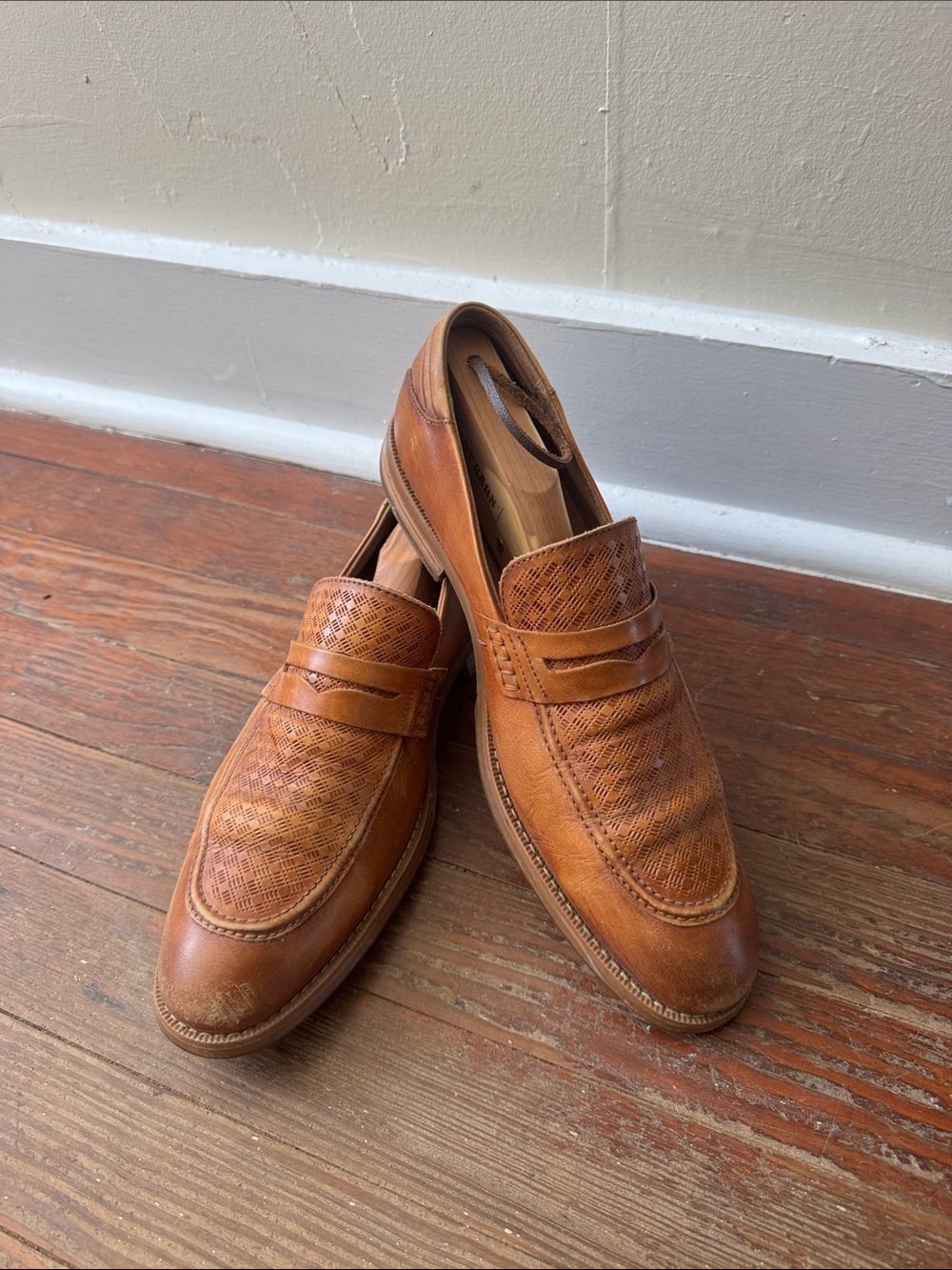 Men's Tan Leather Penny Loafers